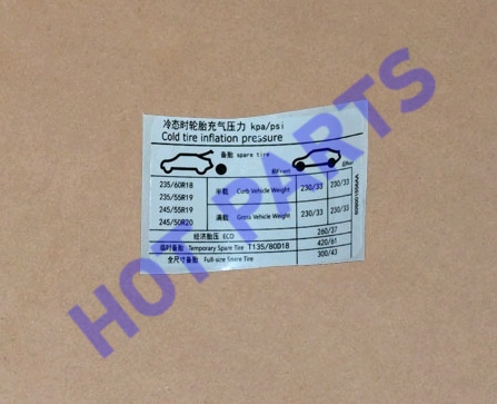 картинка TIRE PRESSURE SIGNS  609001556AA